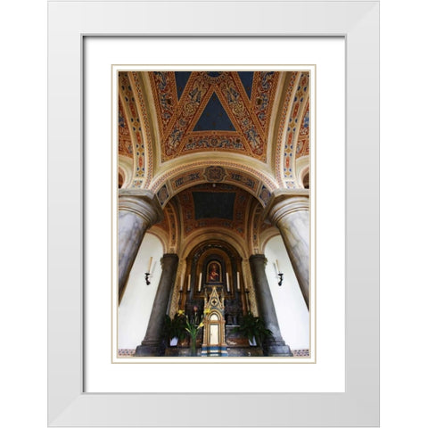 Italy, Pienza, Cathedral of Santa Maria Assunta White Modern Wood Framed Art Print with Double Matting by Flaherty, Dennis
