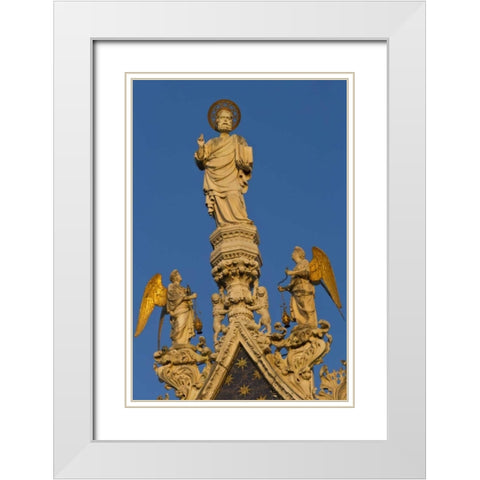 Italy, Venice Christ at San Marco Basilica White Modern Wood Framed Art Print with Double Matting by Young, Bill