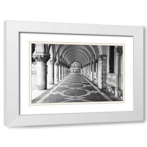 Italy, Venice Columns at Doges Palace White Modern Wood Framed Art Print with Double Matting by Flaherty, Dennis