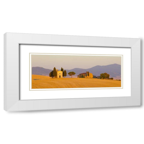 Italy, Tuscany Little chapel at sunset White Modern Wood Framed Art Print with Double Matting by Delisle, Gilles