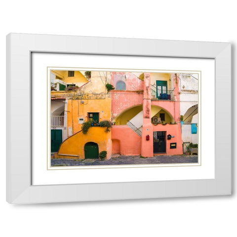 Europe-Italy-Procida-House exteriors White Modern Wood Framed Art Print with Double Matting by Jaynes Gallery