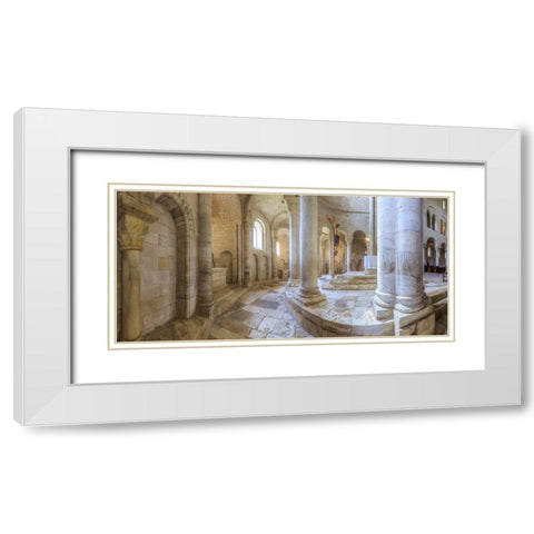Europe-Italy-Tuscany-Interior of San Antimo Abbey White Modern Wood Framed Art Print with Double Matting by Jaynes Gallery