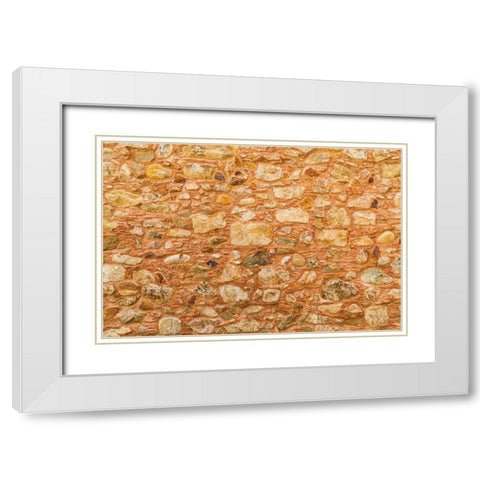 Messina Province-Caronia Stone wall in the medieval hilltop village of Caronia White Modern Wood Framed Art Print with Double Matting by Wilson, Emily