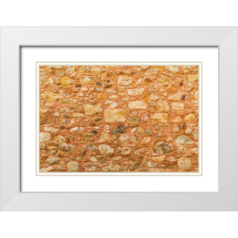 Messina Province-Caronia Stone wall in the medieval hilltop village of Caronia White Modern Wood Framed Art Print with Double Matting by Wilson, Emily