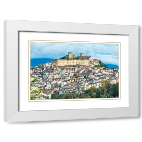 Messina Province-Montalbano Elicona The castle above the medieval hill town of Montalbano Elicona White Modern Wood Framed Art Print with Double Matting by Wilson, Emily