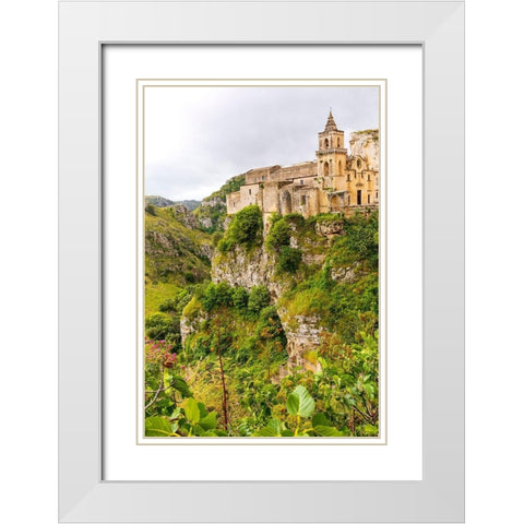 Italy-Basilicata-Province of Matera-Matera Ravine of Torrente Gravina White Modern Wood Framed Art Print with Double Matting by Wilson, Emily