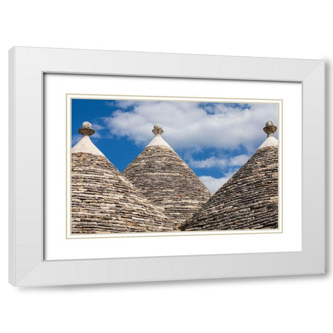 Italy-Apulia-Metropolitan City of Bari-Alberobello Trulli houses White Modern Wood Framed Art Print with Double Matting by Wilson, Emily