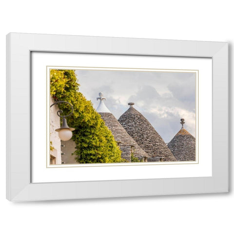 Italy-Apulia-Metropolitan City of Bari-Alberobello Trulli houses White Modern Wood Framed Art Print with Double Matting by Wilson, Emily