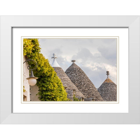 Italy-Apulia-Metropolitan City of Bari-Alberobello Trulli houses White Modern Wood Framed Art Print with Double Matting by Wilson, Emily