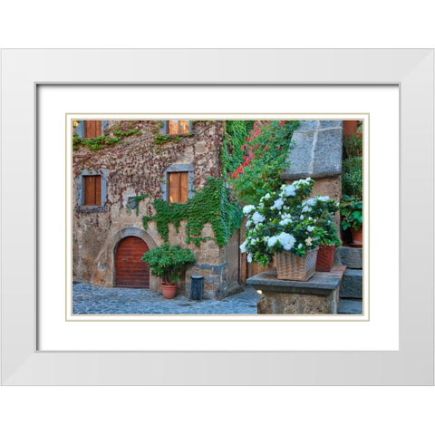 Italy- Tuscany. In and around the medieval hilltown of Civita di Bagnoregio. White Modern Wood Framed Art Print with Double Matting by Eggers, Julie