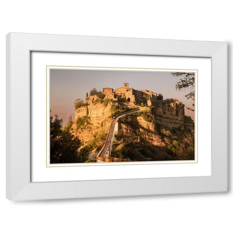 Civita de Bagnoregio-Italy White Modern Wood Framed Art Print with Double Matting by Ford, John