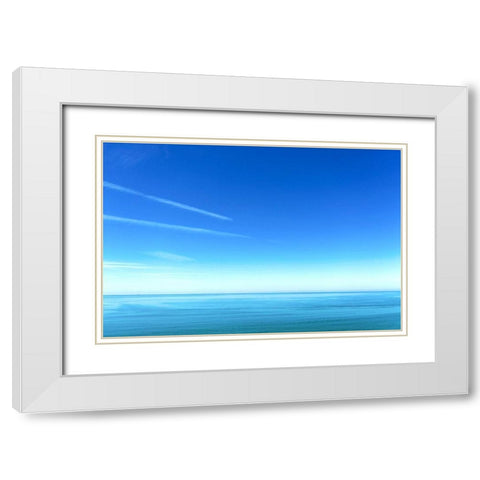 Italy-Tuscany-Torre del Lago Puccini-Tyrrenian-Mediterranean Sea White Modern Wood Framed Art Print with Double Matting by Molinari, Michele