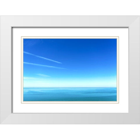 Italy-Tuscany-Torre del Lago Puccini-Tyrrenian-Mediterranean Sea White Modern Wood Framed Art Print with Double Matting by Molinari, Michele
