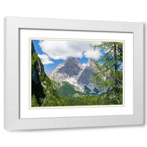 Monte Cristallo in the Dolomites of the Veneto-seen from west  White Modern Wood Framed Art Print with Double Matting by Zwick, Martin