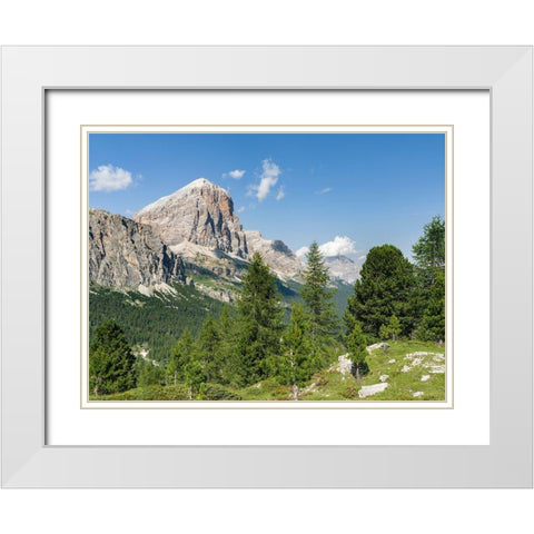 Tofana de Rozes in the Dolomites of Cortina dAmpezzo  White Modern Wood Framed Art Print with Double Matting by Zwick, Martin