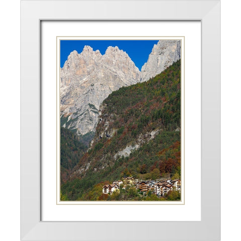 Molveno at lake Lago di Molveno in the Dolomiti di Brenta Italy-Trentino White Modern Wood Framed Art Print with Double Matting by Zwick, Martin