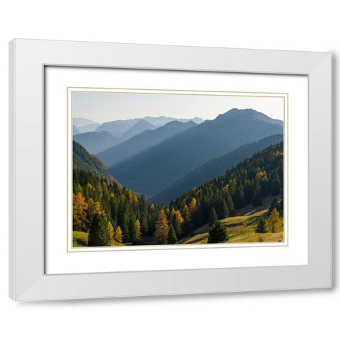Val dAlgone Dolomiti di Brenta  Italy-Trentino White Modern Wood Framed Art Print with Double Matting by Zwick, Martin