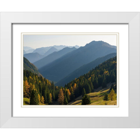 Val dAlgone Dolomiti di Brenta  Italy-Trentino White Modern Wood Framed Art Print with Double Matting by Zwick, Martin