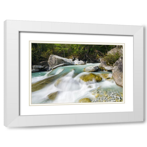 River Sarca-Val di Genova in the Parco Naturale Adamello-Brenta-Trentino-Italy-Val Rendena White Modern Wood Framed Art Print with Double Matting by Zwick, Martin