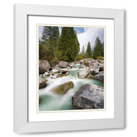 River Sarca-Val di Genova in the Parco Naturale Adamello-Brenta-Trentino-Italy-Val Rendena White Modern Wood Framed Art Print with Double Matting by Zwick, Martin