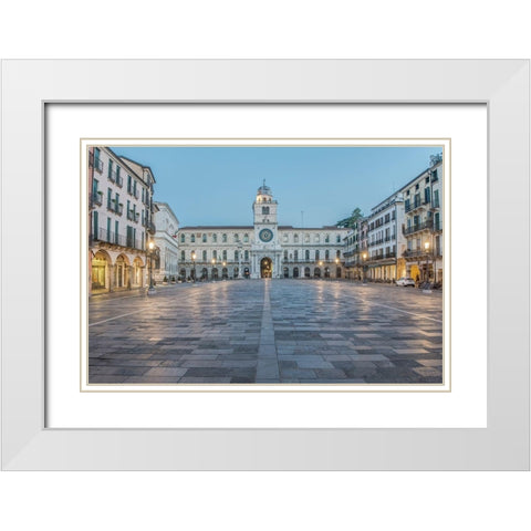 Italy-Padua-Piazza dei Signori White Modern Wood Framed Art Print with Double Matting by Tilley, Rob