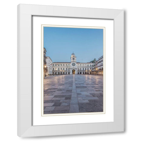 Italy-Padua-Piazza dei Signori White Modern Wood Framed Art Print with Double Matting by Tilley, Rob