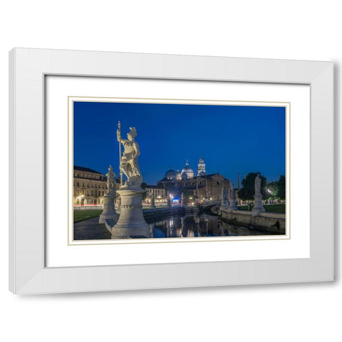 Italy-Padua-Prato della Valle-This square is the largest in Italy and features an elliptical canal White Modern Wood Framed Art Print with Double Matting by Tilley, Rob