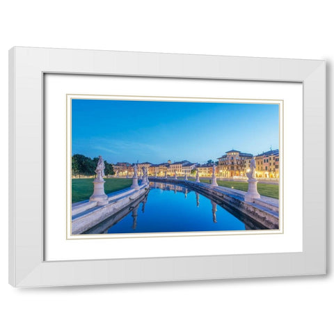 Italy-Padua-Prato della Valle-This square is the largest in Italy and features an elliptical canal White Modern Wood Framed Art Print with Double Matting by Tilley, Rob