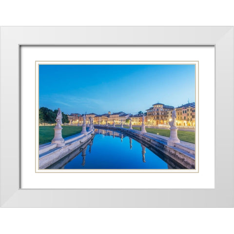 Italy-Padua-Prato della Valle-This square is the largest in Italy and features an elliptical canal White Modern Wood Framed Art Print with Double Matting by Tilley, Rob