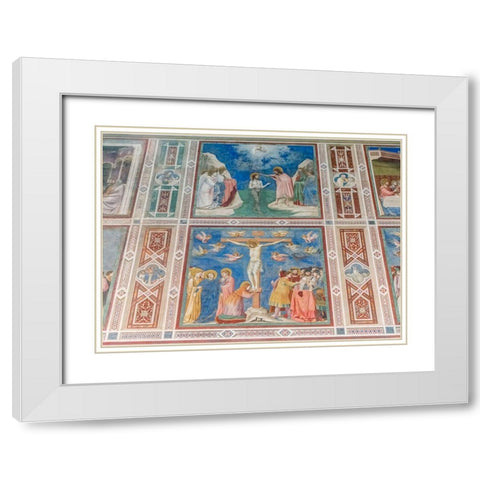 Italy-Padua-Scrovegni Chapel with frescoes painted by Giotto in the 14th century White Modern Wood Framed Art Print with Double Matting by Tilley, Rob