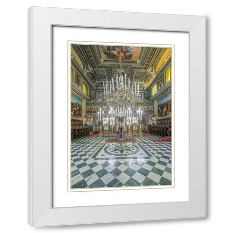 Italy-Trieste-Greek Orthodox Church Interior White Modern Wood Framed Art Print with Double Matting by Tilley, Rob