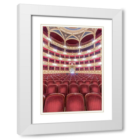 Italy-Trieste-Teatro Verdi Interior White Modern Wood Framed Art Print with Double Matting by Tilley, Rob