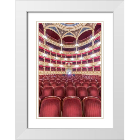 Italy-Trieste-Teatro Verdi Interior White Modern Wood Framed Art Print with Double Matting by Tilley, Rob