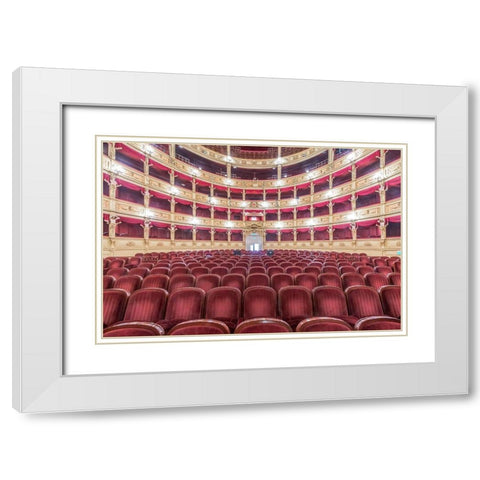 Italy-Trieste-Teatro Verdi Interior White Modern Wood Framed Art Print with Double Matting by Tilley, Rob