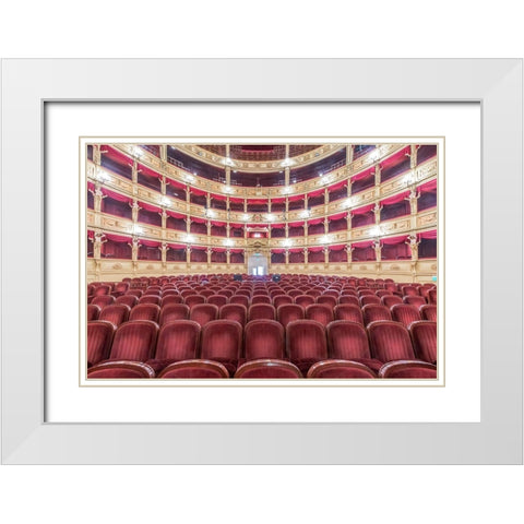 Italy-Trieste-Teatro Verdi Interior White Modern Wood Framed Art Print with Double Matting by Tilley, Rob