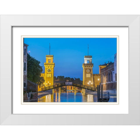 Italy-Venice Arsenal-This area was a shipyard which produced all of the ships in the Venetian navy White Modern Wood Framed Art Print with Double Matting by Tilley, Rob