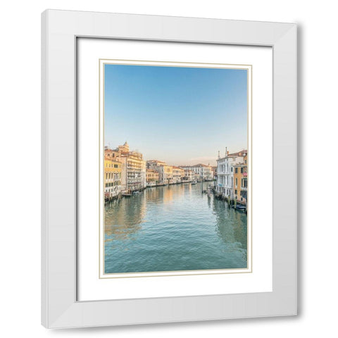 Italy-Venice Grand Canal from Academia Bridge White Modern Wood Framed Art Print with Double Matting by Tilley, Rob