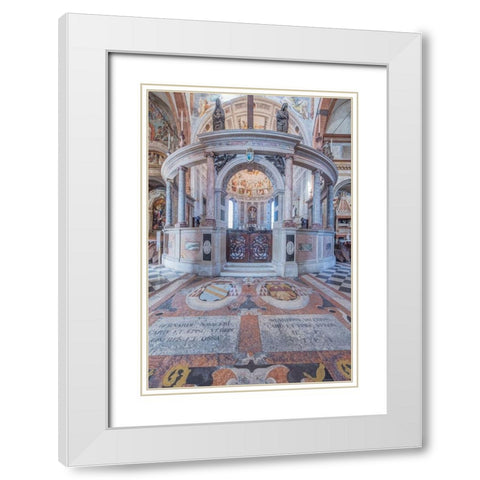 Italy-Verona Verona Cathedral-built in the 12th century White Modern Wood Framed Art Print with Double Matting by Tilley, Rob
