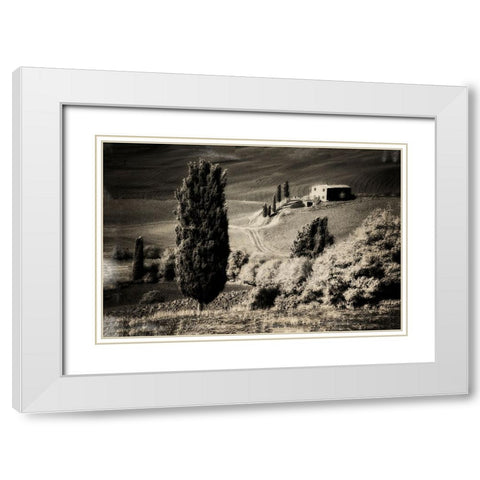 Italy Tuscany-Villa in the Tuscan hillside White Modern Wood Framed Art Print with Double Matting by Eggers, Terry