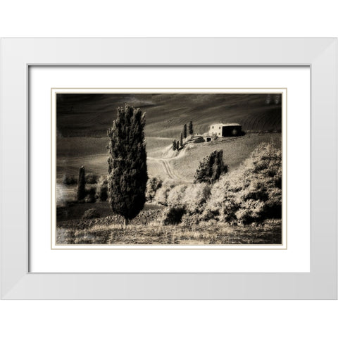 Italy Tuscany-Villa in the Tuscan hillside White Modern Wood Framed Art Print with Double Matting by Eggers, Terry