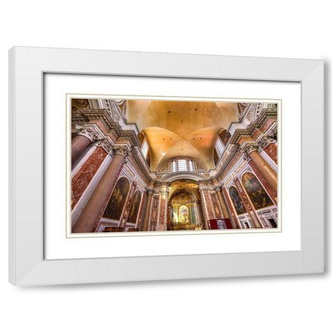 Basilica Saint Mary Angels and Martyrs-Rome-Italy Church designed by Michelangelo White Modern Wood Framed Art Print with Double Matting by Perry, William