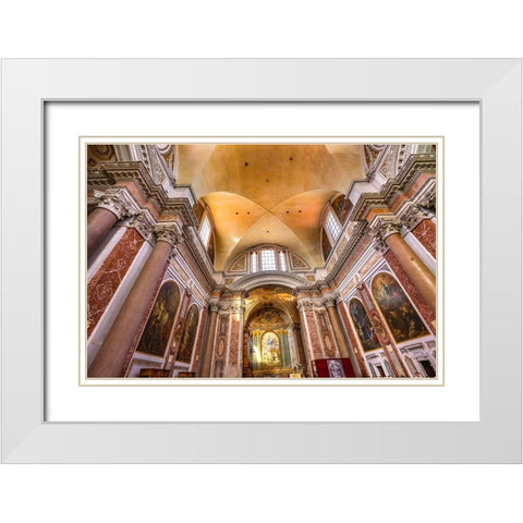 Basilica Saint Mary Angels and Martyrs-Rome-Italy Church designed by Michelangelo White Modern Wood Framed Art Print with Double Matting by Perry, William
