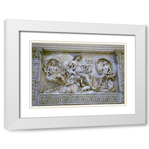 Earth Mother Roman Goddess Statue Ara Pacis Altar of Augustus Peace-Rome-Italy White Modern Wood Framed Art Print with Double Matting by Perry, William