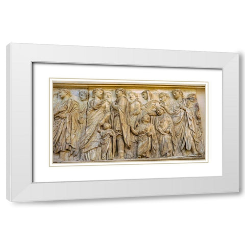 Imperial Family Statue Ara Pacis Altar of Augustus Peace-Rome-Italy White Modern Wood Framed Art Print with Double Matting by Perry, William