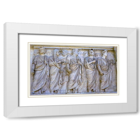 Imperial Family Statue Empero Tiberius Ara Pacis Altar of Augustus Peace-Rome-Italy  White Modern Wood Framed Art Print with Double Matting by Perry, William