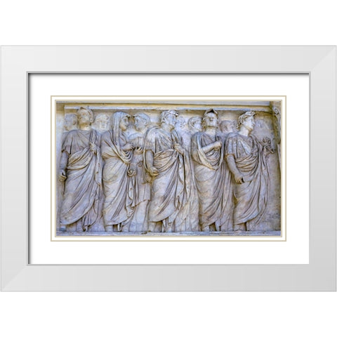 Imperial Family Statue Empero Tiberius Ara Pacis Altar of Augustus Peace-Rome-Italy  White Modern Wood Framed Art Print with Double Matting by Perry, William