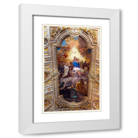 Ceiling Fresco Basilica Santa Maria in Traspontina Church-Rome-Italy Built in the 1600s White Modern Wood Framed Art Print with Double Matting by Perry, William