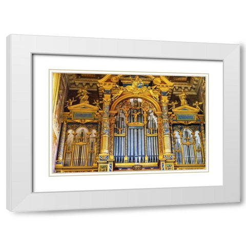 Golden Organ Basilica di San Giovanni in Laterano-Rome-Italy Built 324 by Emperor Constantine White Modern Wood Framed Art Print with Double Matting by Perry, William