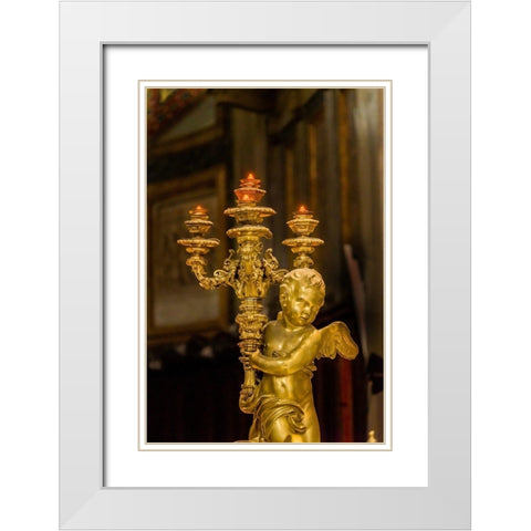 Golden angel statue Santa Maria Maggiore-Rome-Italy Built 422-432-in honor of Virgin Mary White Modern Wood Framed Art Print with Double Matting by Perry, William