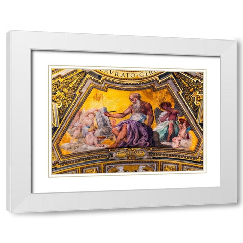 Gospel writer fresco Basilica di San Giovanni in Laterano-Rome-Italy  White Modern Wood Framed Art Print with Double Matting by Perry, William
